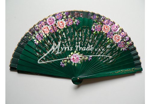 luxusní vějíř - tmavě zelený