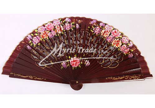 luxusní vějíř - tmavě červený (bordó)