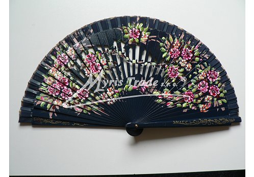 luxusní vějíř - tmavě modrý