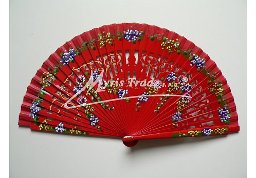 luxusní vějíř - červený