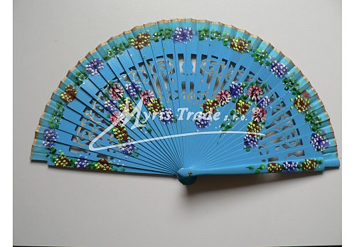 luxusní vějíř - světle modrý