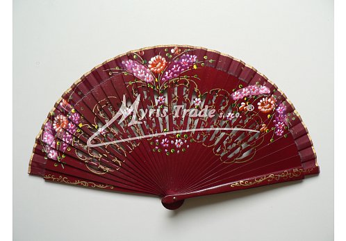 luxusní vějíř - tmavě červený (bordó)