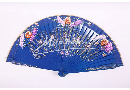 luxusní vějíř - tmavě modrý