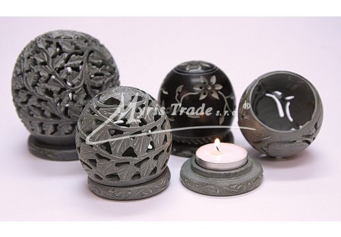 šedý svícen malý - 6,5 cm