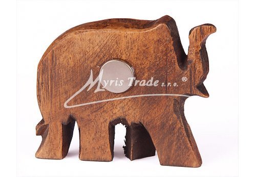 dřevěný magnet - slon tmavý