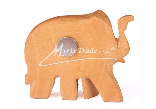 dřevěný magnet - slon světlý