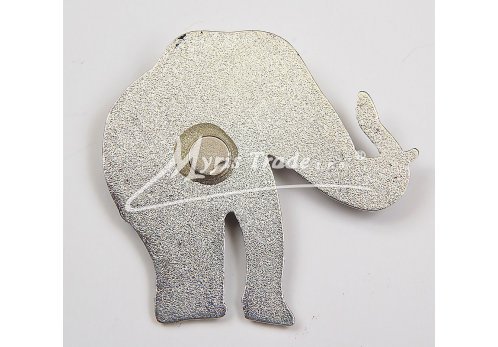 kovový postříbřený větší magnet - slon