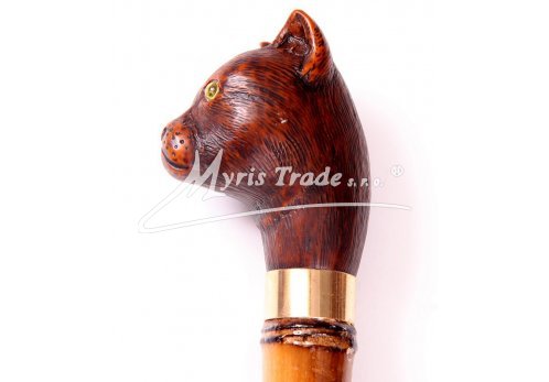 bambusová hůl - s hlavou kočky