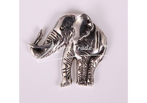 kovový postříbřený větší magnet - slon