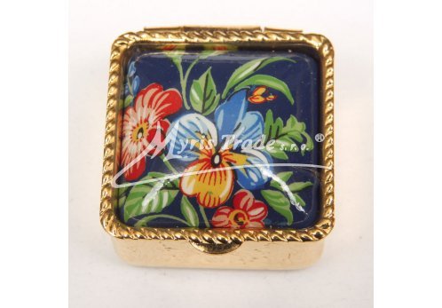 lékovka mini - čtvercová s květinami