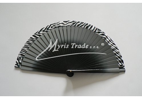 vějíř dřevěný "AFRIKA" - černý "zebra"