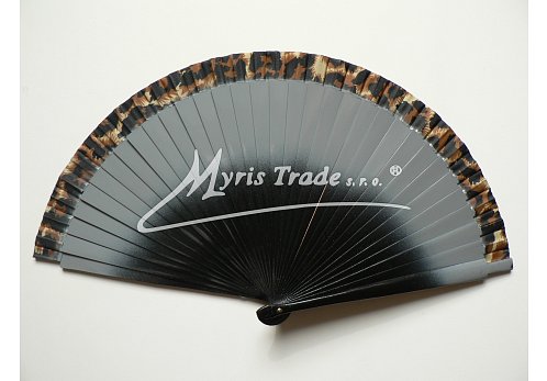 vějíř dřevěný "AFRIKA" - černý "levhart"