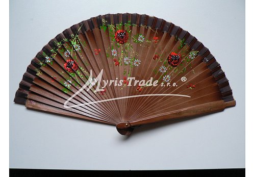 vějíř - oboustranný, tmavě hnědý