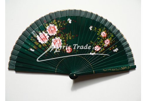 vějíř - oboustranný, tmavě zelený