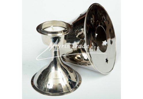 svícen - poniklovaný, na čajovou svíčku - 20 cm