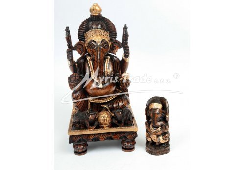 soška Ganéši LUXUSNÍ - tmavé dřevo   25,5 cm