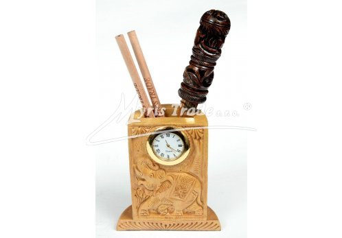 stolní hodiny vyřezávané se slonem