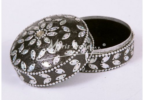 černá kulatá krabička - 7 cm