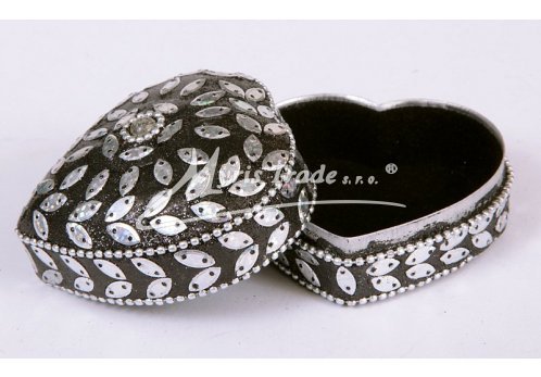 černá krabička srdce - 7 cm