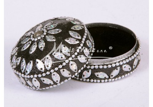 černá kulatá krabička - 5,5 cm