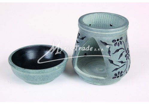 šedá klasická aromalampa - 12 cm