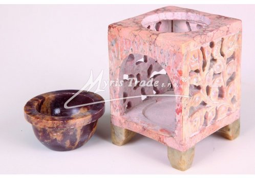 mini aromalampa čtvercová - přírodní 8,50 cm