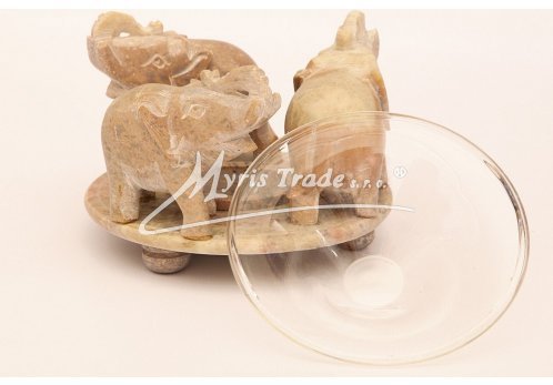 kulatá aromalampa 2015 - tři přírodní sloni 9 cm