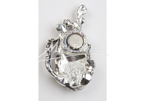 kovový postříbřený magnet - sova