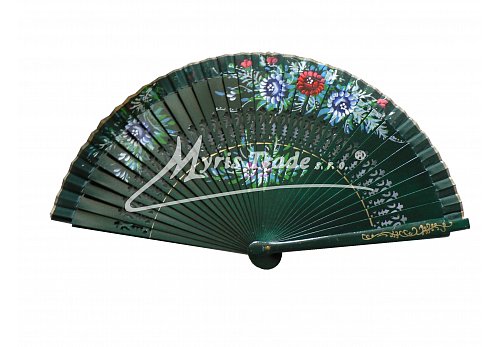 vějíř - oboustranný, tmavě zelený