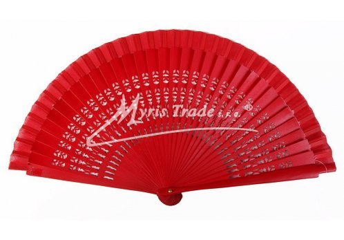 vyřezávaný vějíř - červený