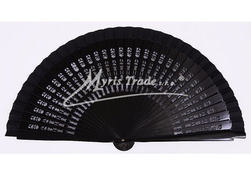 vyřezávaný vějíř - černý