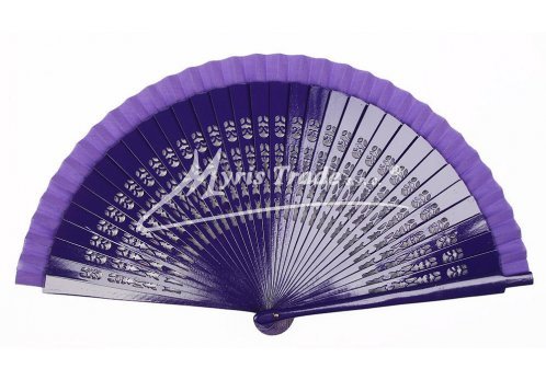 vyřezávaný vějíř - tmavě fialový