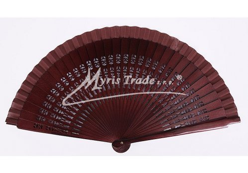 vyřezávaný vějíř - tmavě hnědý