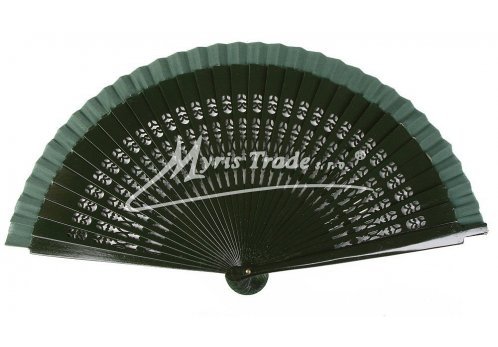 vyřezávaný vějíř - tmavě zelený