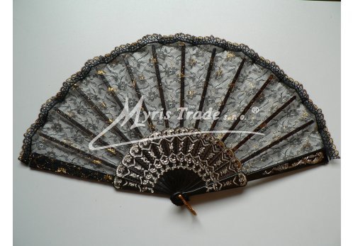 krajkový vějíř - černý