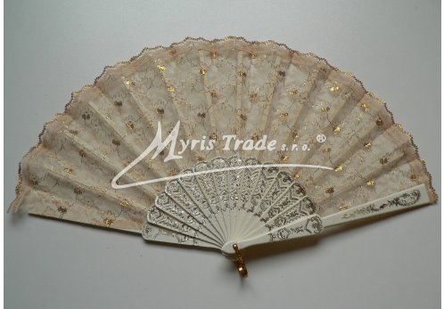 krajkový vějíř - slonová kost