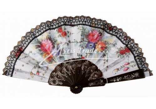 vějíř dětský s květinovými motivy