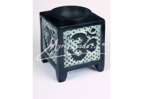 čtvercová aromalampa - černá 10 cm