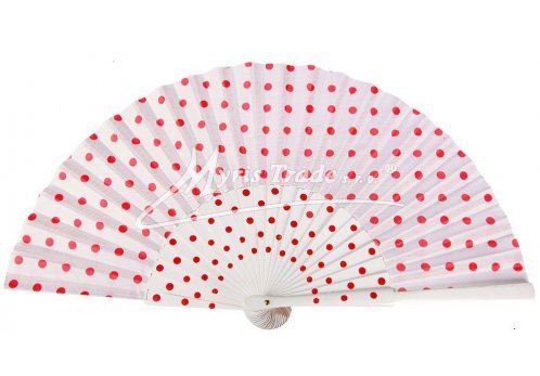 puntíkovaný vějíř - bíločervený