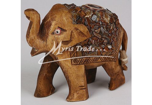 slon dřevěný - zdobený