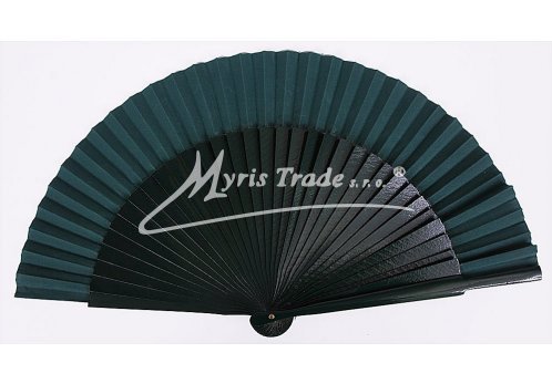 vějíř dřevěný - tmavě zelený