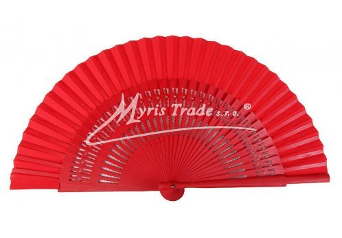 vějíř vyřezávaný - červený