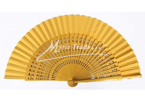 vějíř vyřezávaný - žlutý
