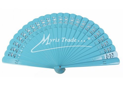 menší vějíř vyřezávaný - světle modrý