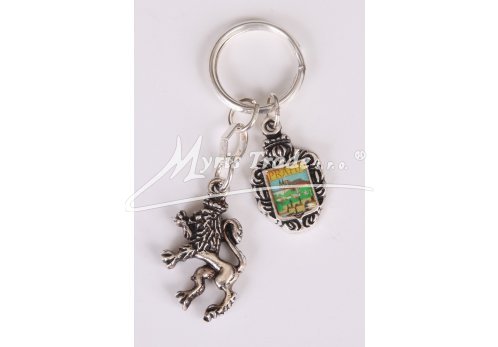 klíčenka - lev s motivem Prahy