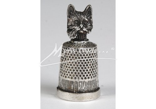 náprstek s ozdobou - hlava kočky