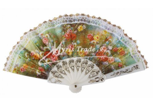 vějíř dětský s květinovými motivy