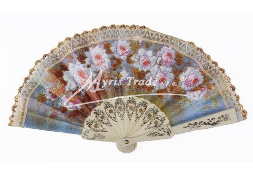 vějíř dětský s květinovými motivy
