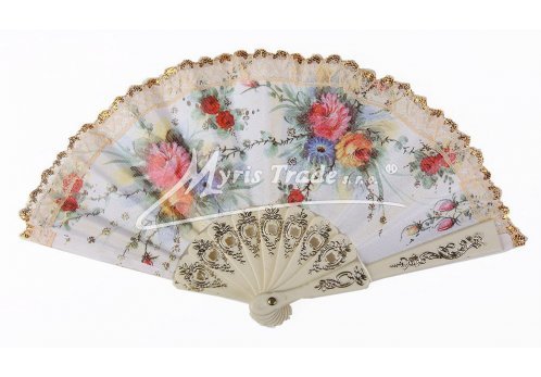 vějíř dětský s květinovými motivy