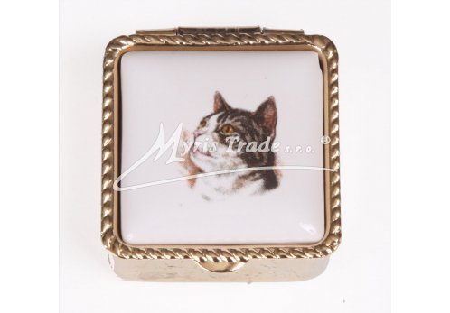 lékovka mini - čtvercová s kočkou
